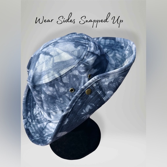 NWOT Summer Unisex Blue Camouflage Outdoor Fishing Boonie Hat Wide Brim OS - Picture 8 of 12